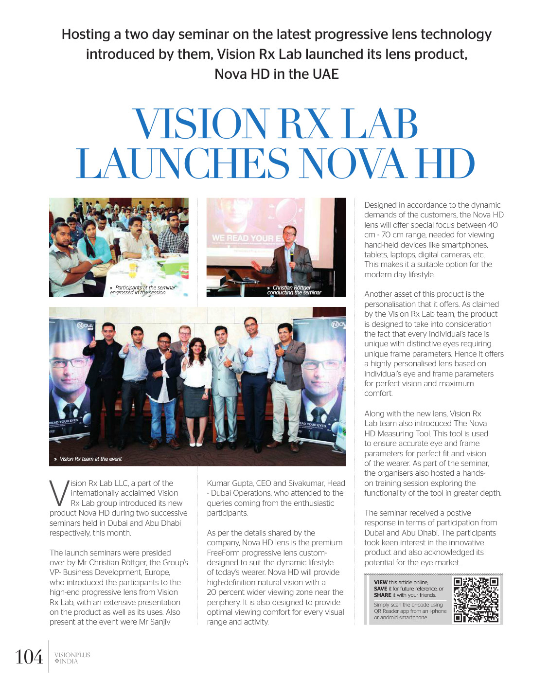 Vision Rx Lab Launches Nova HD